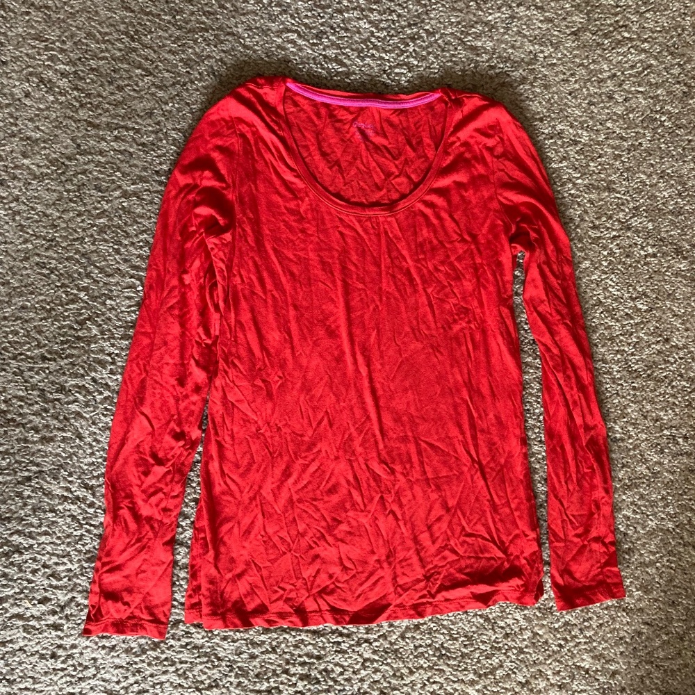 Boden Red Supersoft Long Sleeve Top, Size 4